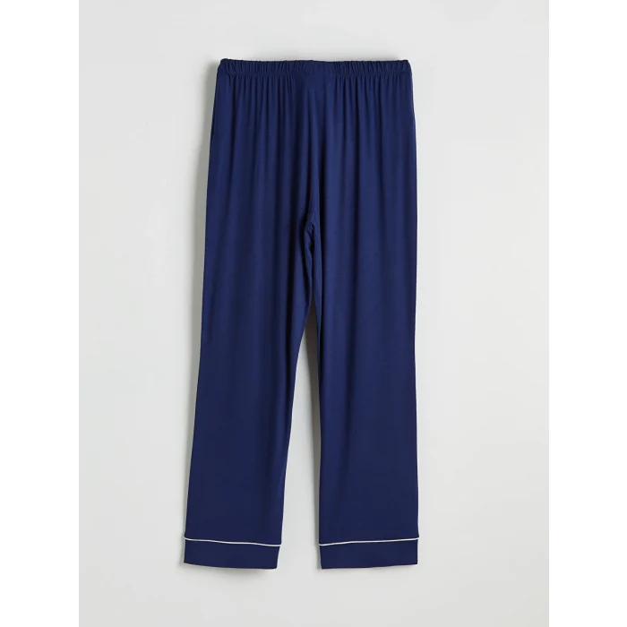 LCW DREAM Lacivert Gömlek Yaka Kadın Pijama Takım