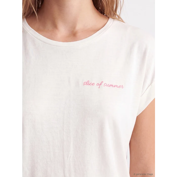 LCW DREAM Pembe Baskılı %100 Pamuklu Kadın Kaprili Pijama Takımı