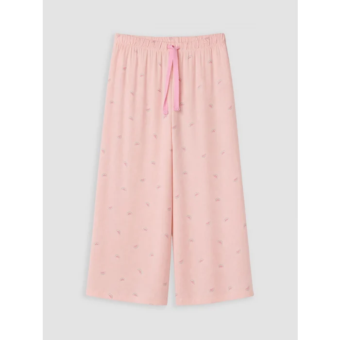 LCW DREAM Pembe Baskılı %100 Pamuklu Kadın Kaprili Pijama Takımı