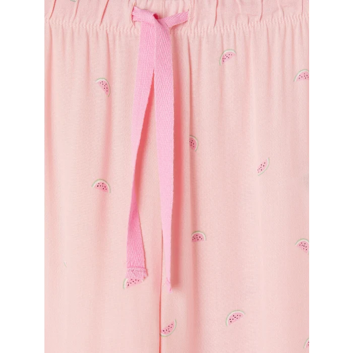 LCW DREAM Pembe Baskılı %100 Pamuklu Kadın Kaprili Pijama Takımı