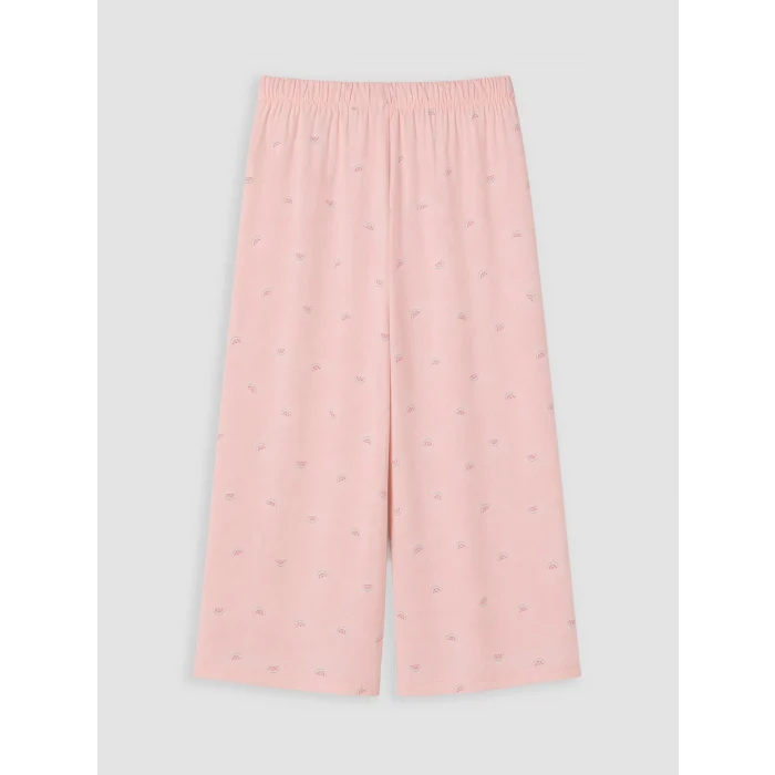 LCW DREAM Pembe Baskılı %100 Pamuklu Kadın Kaprili Pijama Takımı