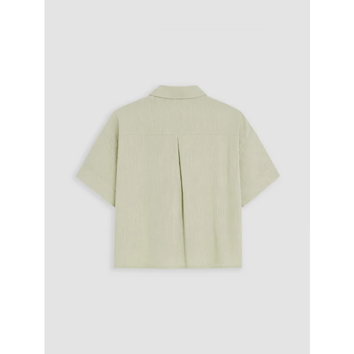 LCW Vision Yeşil Oversize Poplin Kadın Gömlek