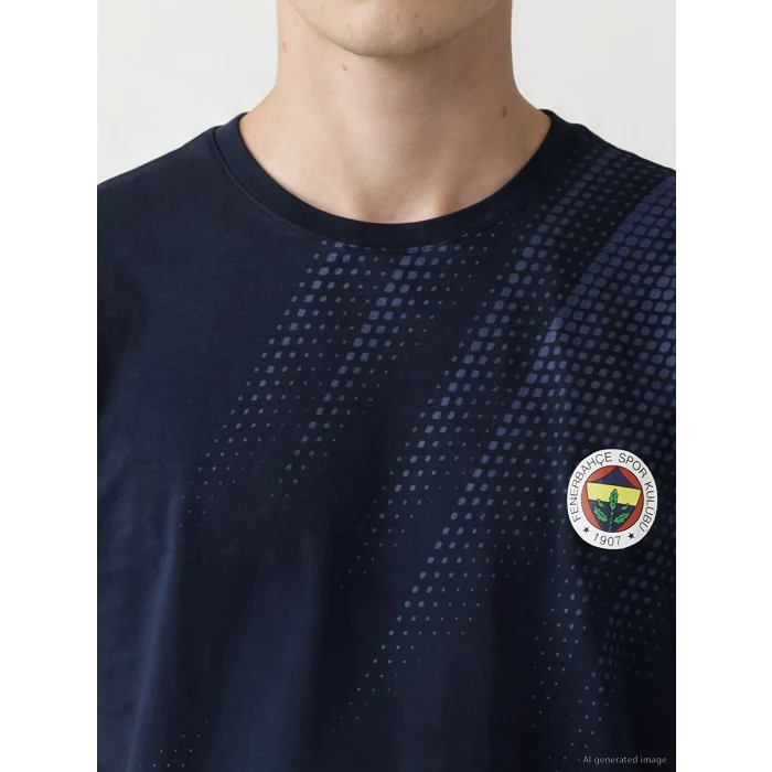 LC WAIKIKI Lacivert Fenerbahçe Baskılı Erkek Şortlu Pijama Takımı
