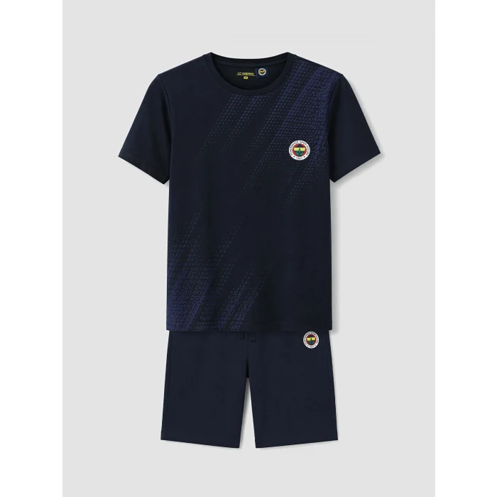 LC WAIKIKI Lacivert Fenerbahçe Baskılı Erkek Şortlu Pijama Takımı