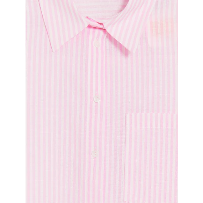 LCW Vision Pembe Çizgili Oversize Kadın Gömlek