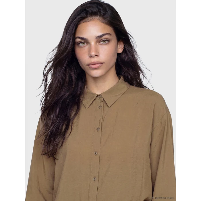 LCW Modest Yeşil Oversize Modal Karışımlı Kadın Gömlek Tunik