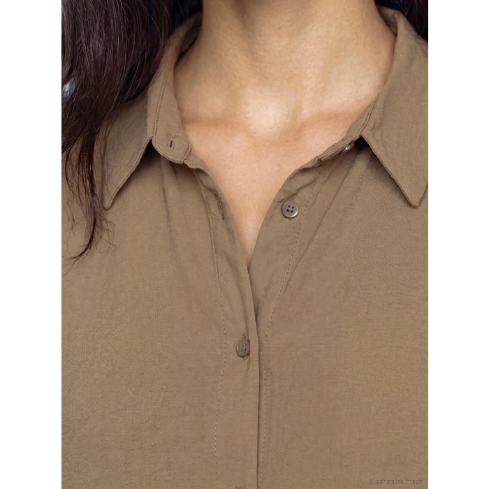 LCW Modest Yeşil Oversize Modal Karışımlı Kadın Gömlek Tunik