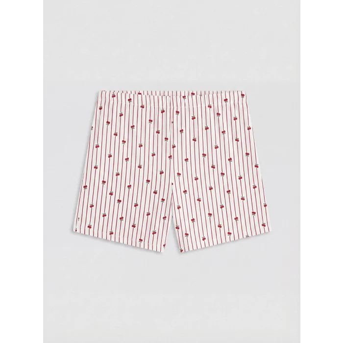 LCW Young Bordo Baskılı Kadın Şortlu Pijama Takımı