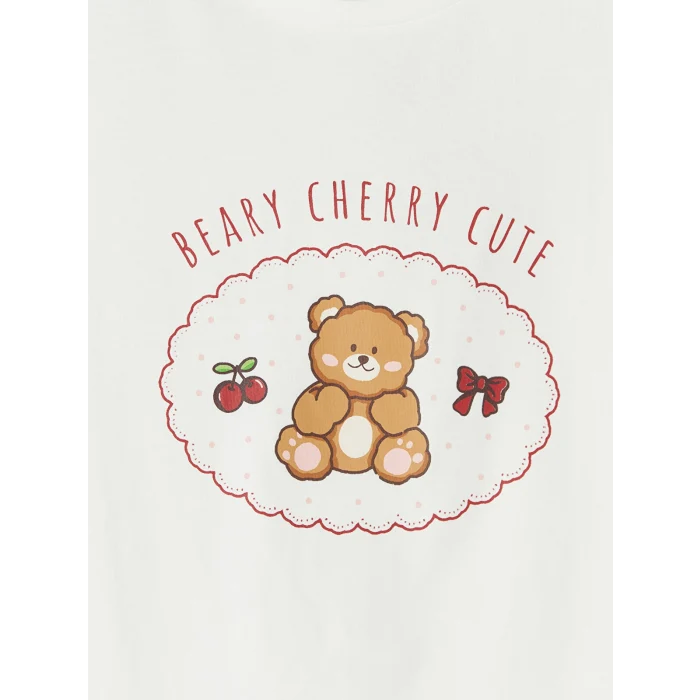 LCW Young Bordo Baskılı Kadın Şortlu Pijama Takımı