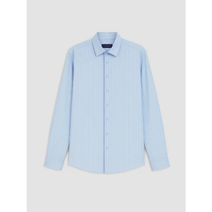 SOUTHBLUE Mavi Regular Fit Çizgili Gabardin Erkek Gömlek
