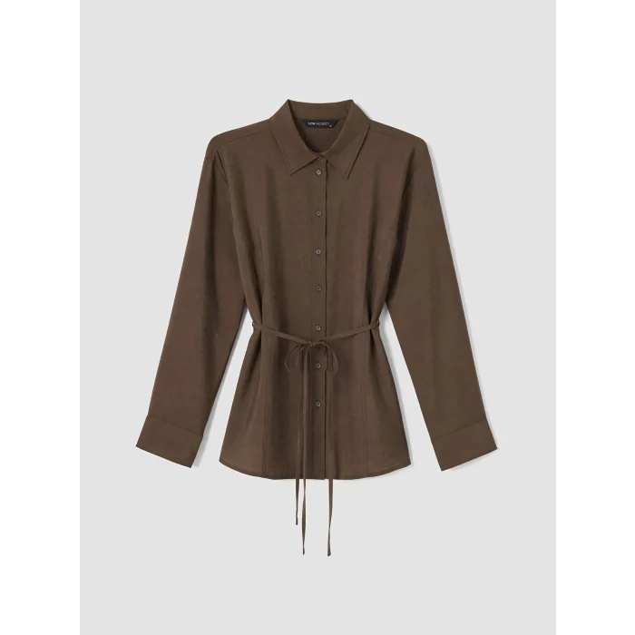 LCW Modest Kahverengi Modal Karışımlı Kadın Gömlek Tunik