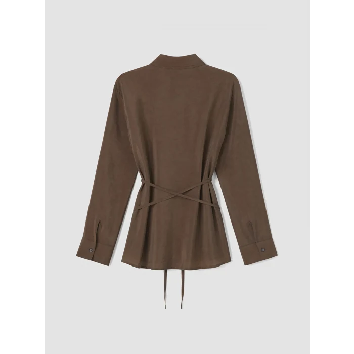 LCW Modest Kahverengi Modal Karışımlı Kadın Gömlek Tunik