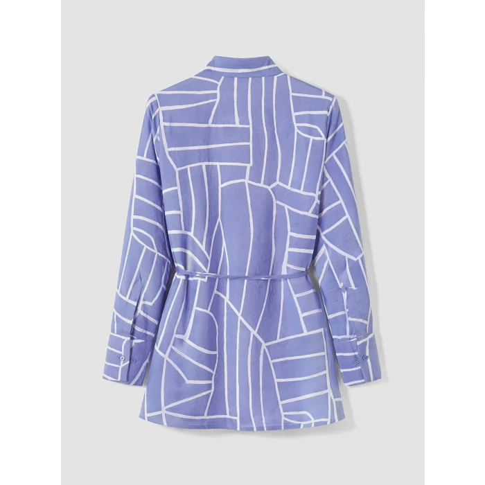 LCW EVERYDAY Mor Beli Kuşaklı Desenli Kadın Gömlek Tunik