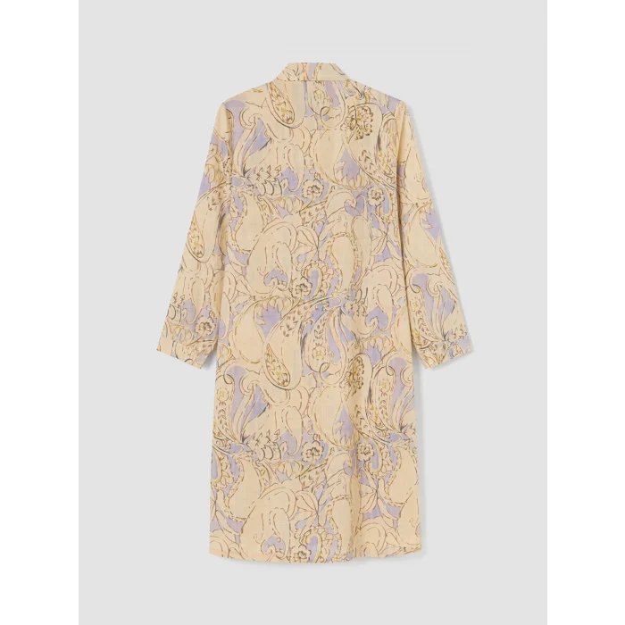 LCW Modest Ekru Desenli Poplin Kadın Gömlek Tunik