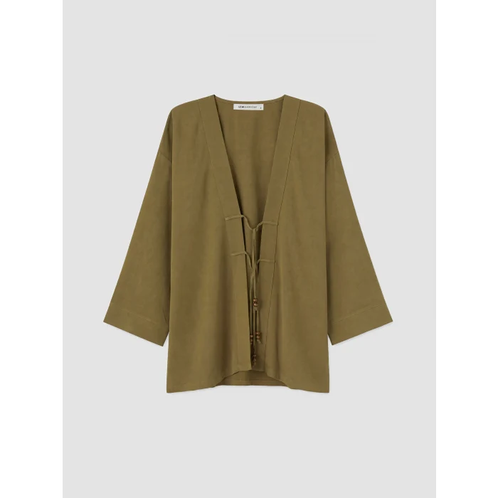 LCW EVERYDAY Haki Oversize Keten Karışımlı Kadın Kimono