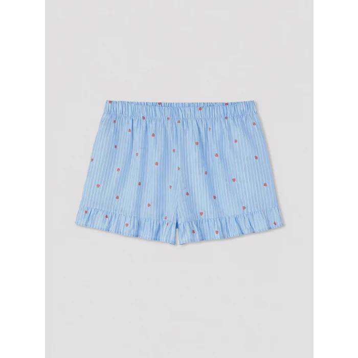 LCW DREAM Mavi Desenli Kadın Şortlu Pijama Takımı