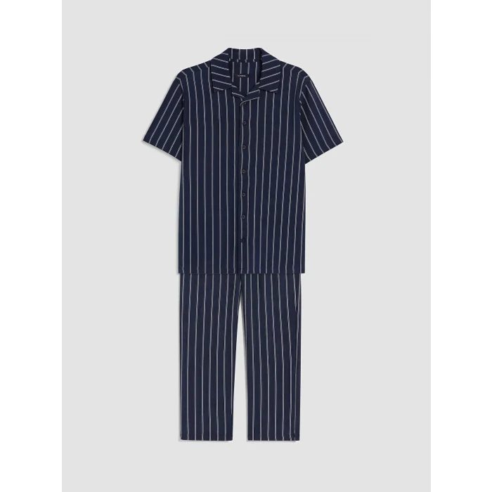 LC WAIKIKI Lacivert Regular Fit Çizgili Erkek Pijama Takım