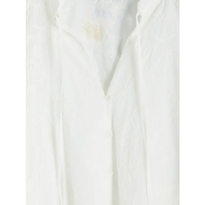 LCW Vision Beyaz Nakışlı Oversize %100 Pamuklu Bluz