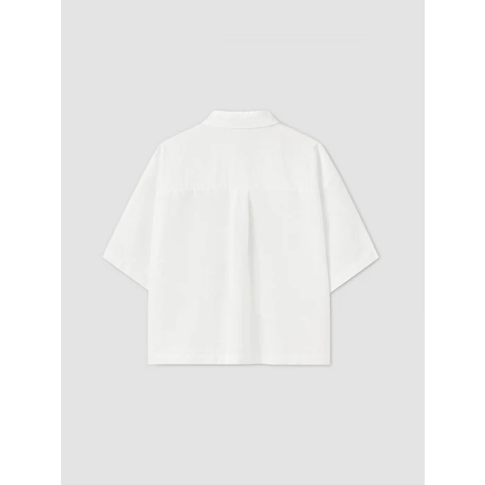 XSIDE Beyaz Oversize Kadın Crop Gömlek