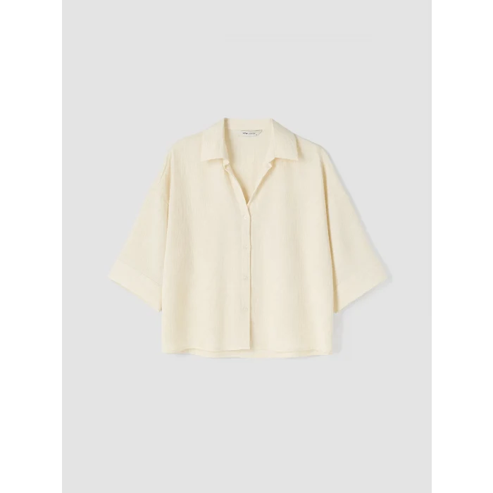 LCW Vision Lila Dokulu Oversize Kadın Gömlek