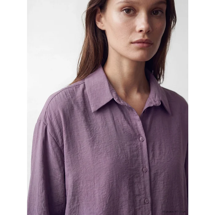 LCW Modest Mor Oversize Modal Karışımlı Kadın Gömlek Tunik