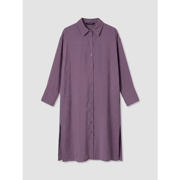 LCW Modest Mor Oversize Modal Karışımlı Kadın Gömlek Tunik