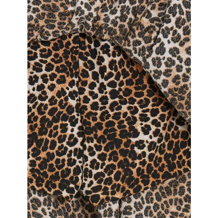 LCW Vision Siyah Leopar Desenli Katkat Mini Şortlu Etek