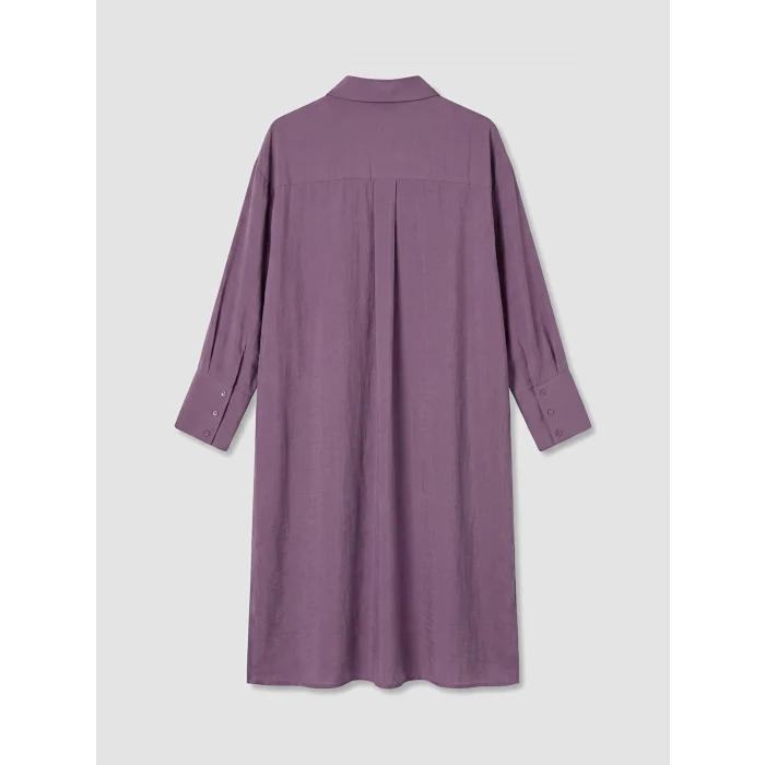 LCW Modest Mor Oversize Modal Karışımlı Kadın Gömlek Tunik