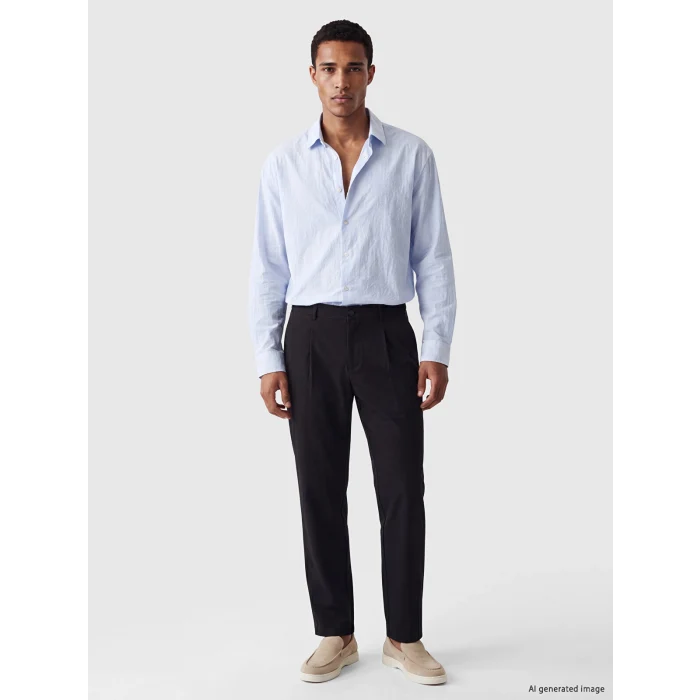 LCW Vision Mavi Regular Fit Çizgili Erkek Gömlek