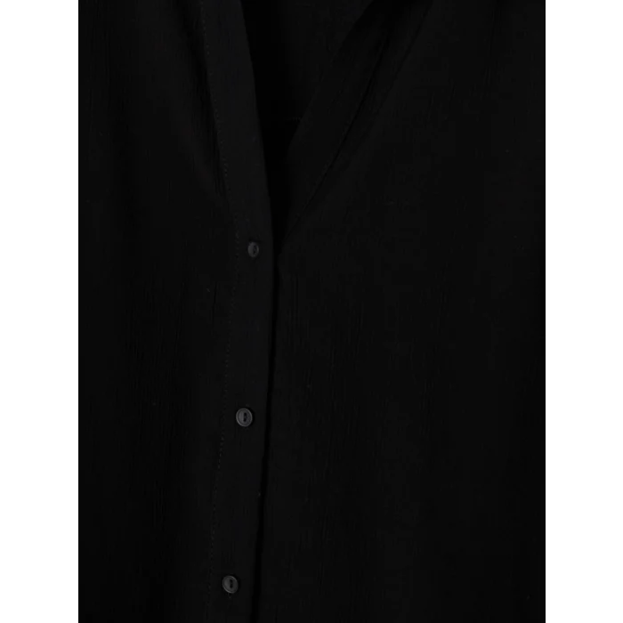 LCW Vision Siyah Oversize Kadın Gömlek