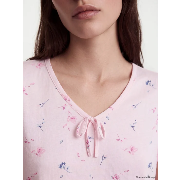 LCW DREAM Pembe V Yaka Çiçekli Kadın Pijama Takım