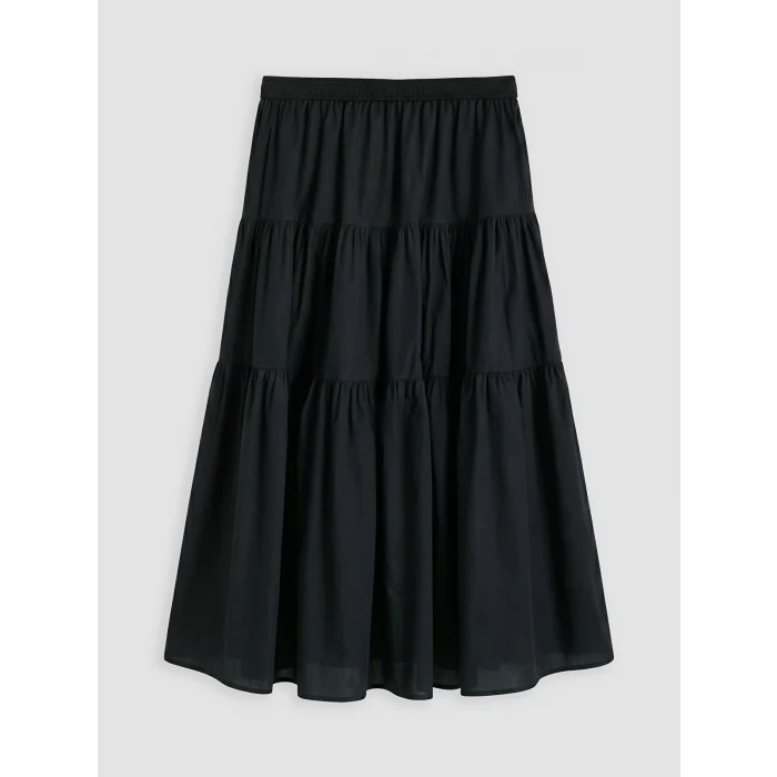 LCW Modest Siyah Beli Lastikli Katkat Etek