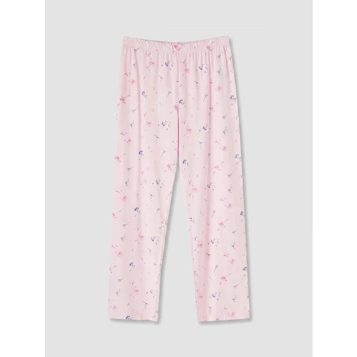 LCW DREAM Pembe V Yaka Çiçekli Kadın Pijama Takım