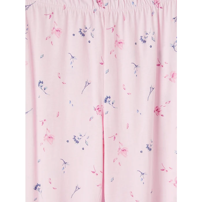 LCW DREAM Pembe V Yaka Çiçekli Kadın Pijama Takım