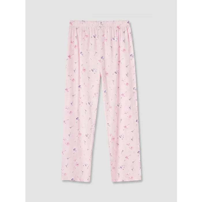 LCW DREAM Pembe V Yaka Çiçekli Kadın Pijama Takım