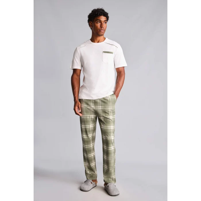 Defacto H8717AXWT34 Beyaz %100 Pamuk New Regular Fıt Kısa Kollu 2li Pijama Takımı