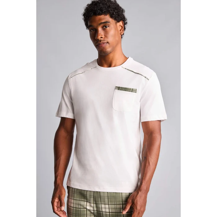 Defacto H8717AXWT34 Beyaz %100 Pamuk New Regular Fıt Kısa Kollu 2li Pijama Takımı