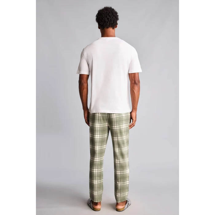 Defacto H8717AXWT34 Beyaz %100 Pamuk New Regular Fıt Kısa Kollu 2li Pijama Takımı