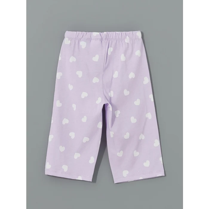 LCW Kids Beyaz Bisiklet Yaka Baskılı Kız Çocuk Pijama Takımı