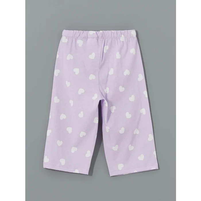 LCW Kids Beyaz Bisiklet Yaka Baskılı Kız Çocuk Pijama Takımı