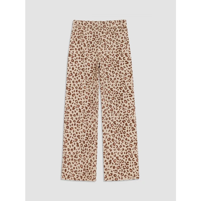 LCW baby Pembe Wideleg Leopar Desenli Kız Çocuk Pantolon