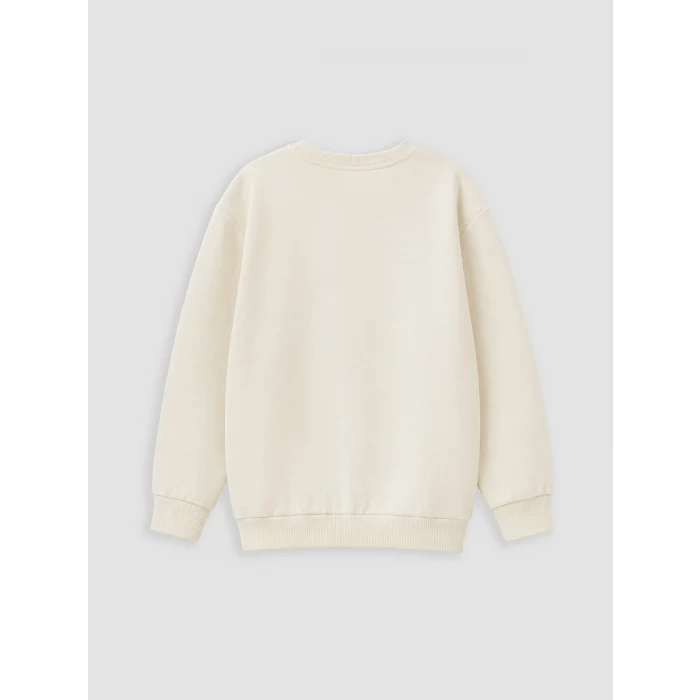 LCW Kids Bej New York Baskılı Erkek Çocuk Sweatshirt