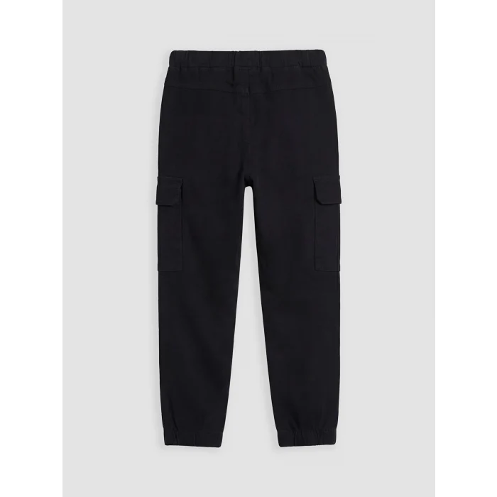 LCW Kids Siyah Erkek Çocuk Gabardin Kargo Pantolon