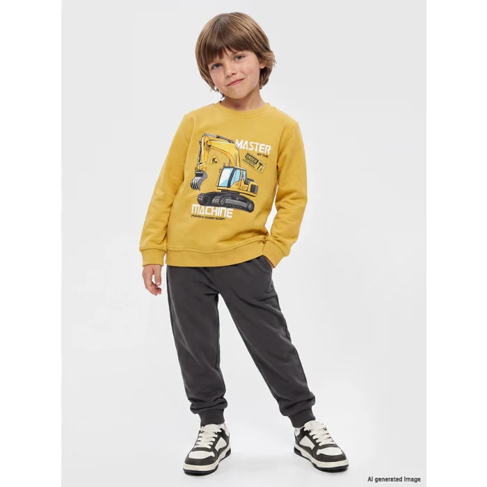 LCW Kids Sarı Baskılı Erkek Çocuk Takım