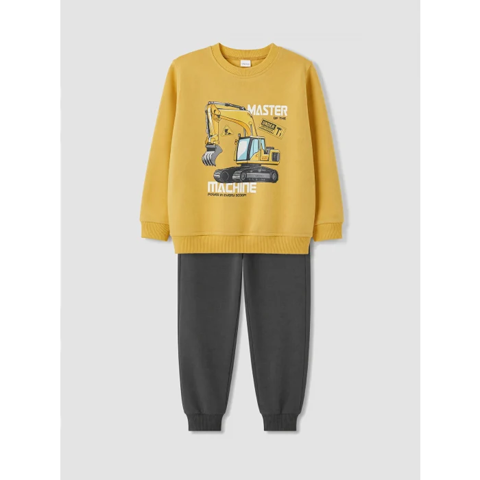 LCW Kids Sarı Baskılı Erkek Çocuk Takım