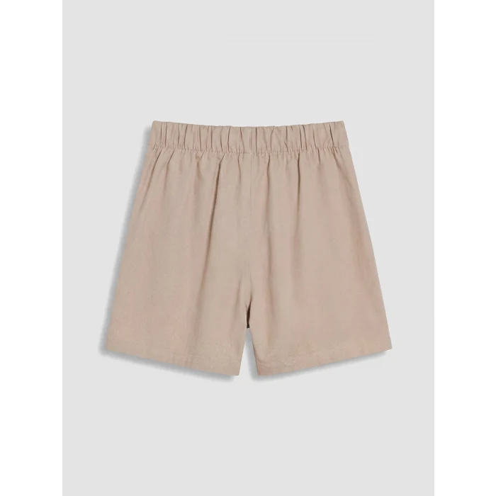 LCW Kids Bej Kız Çocuk Pileli Gabardin Şort Etek