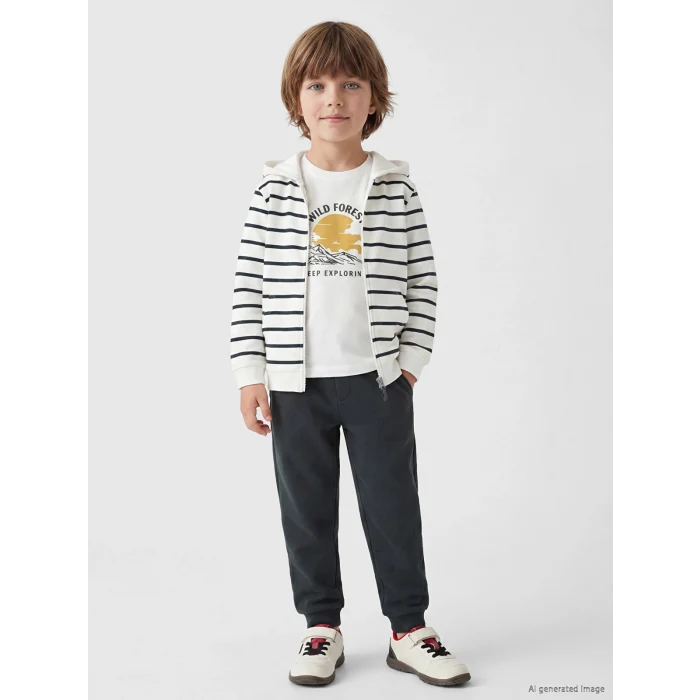 LCW Kids Antrasit Çizgili Erkek Çocuk Takım 3lü