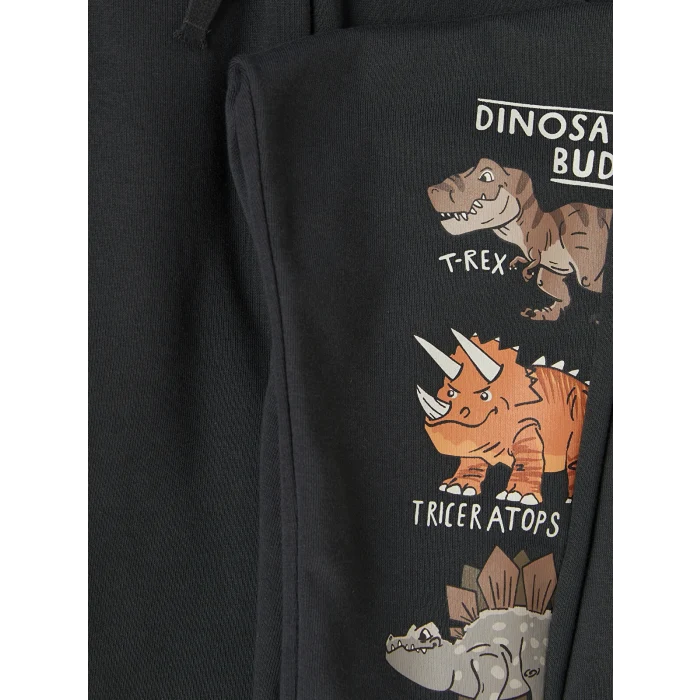 LCW Kids Antrasit Dinozor Baskılı Erkek Çocuk Takım
