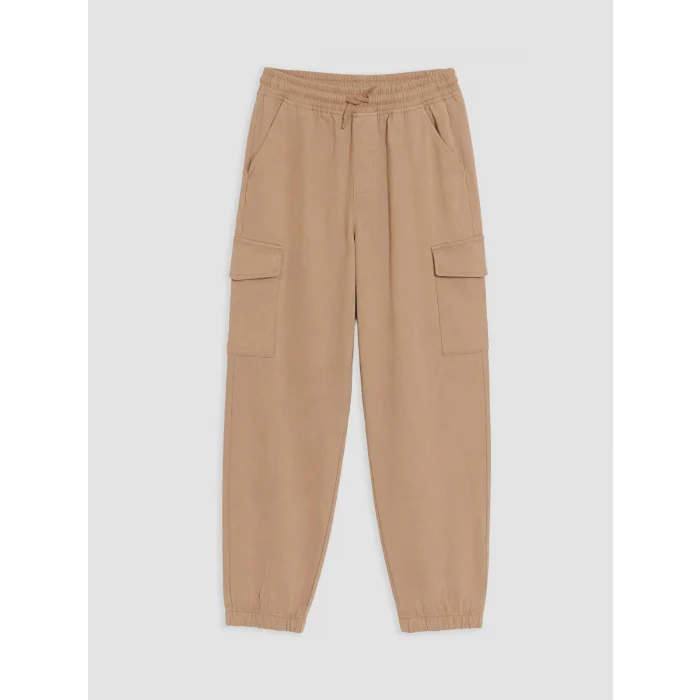 LCW Kids Bej Erkek Çocuk Gabardin Kargo Pantolon