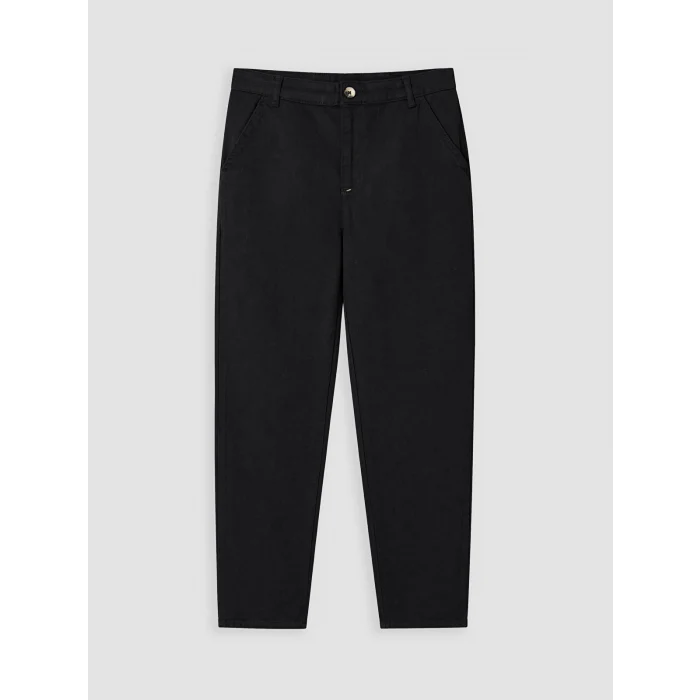 LCW Kids Siyah Regular Fit Kız Çocuk Gabardin Pantolon